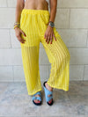 Yellow Luxe Mesh Pants