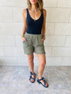 Olive Luxe Mesh Shorts