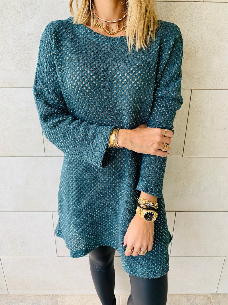 Teal Shine On Tunic