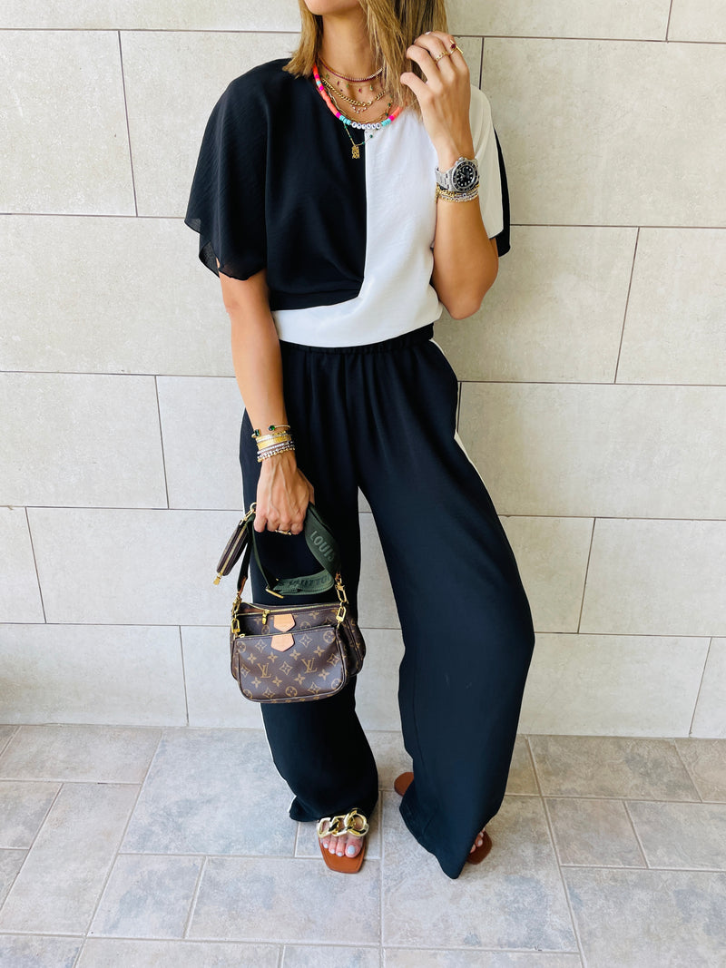 2 Piece Black Lightweight Set