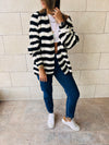 Black Striped Chunky Cardigan