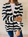 Black Striped Chunky Cardigan