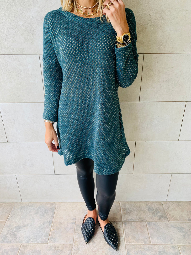 Teal Shine On Tunic