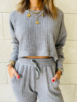 2 Piece Grey Knit Set