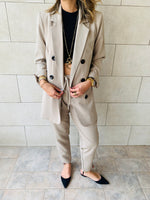 Beige Pants Suit Set