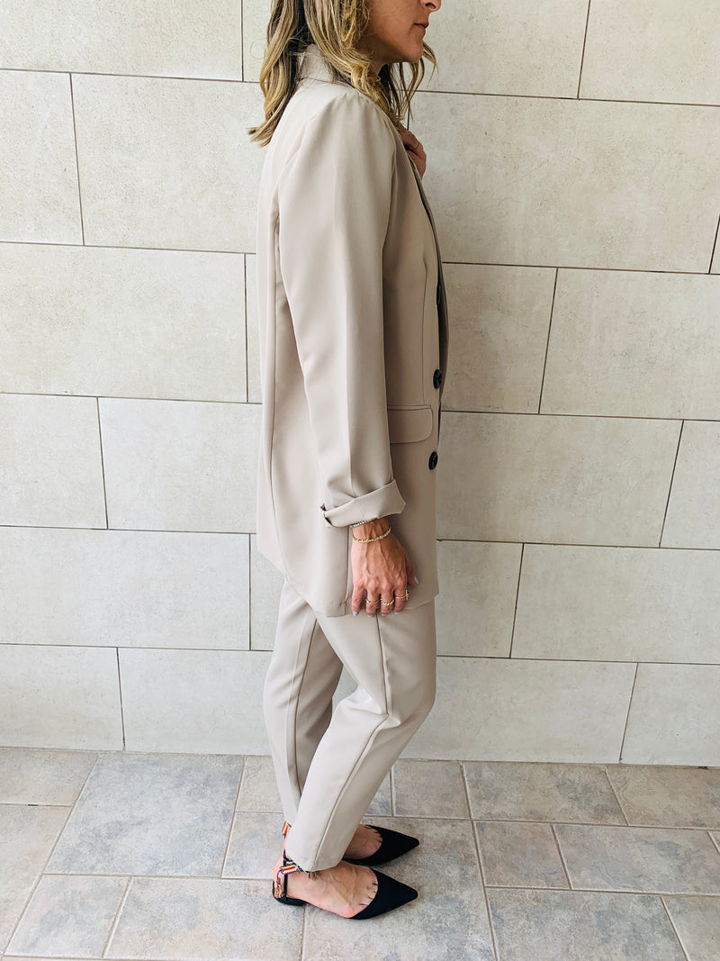 Beige Pants Suit Set