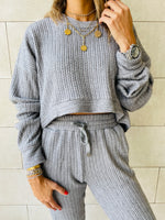 2 Piece Grey Knit Set