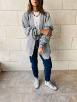 Grey Chunky Cardigan