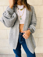 Grey Chunky Cardigan