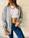 Grey Chunky Cardigan