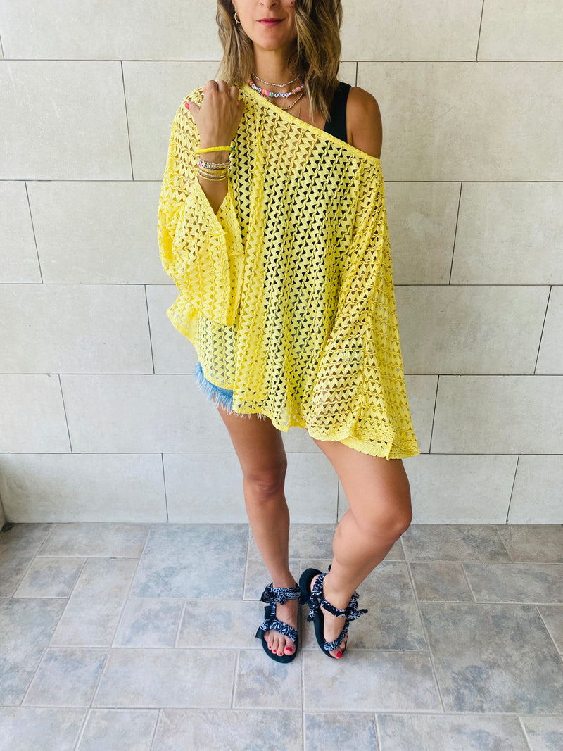 Yellow Luxe Mesh Coverup
