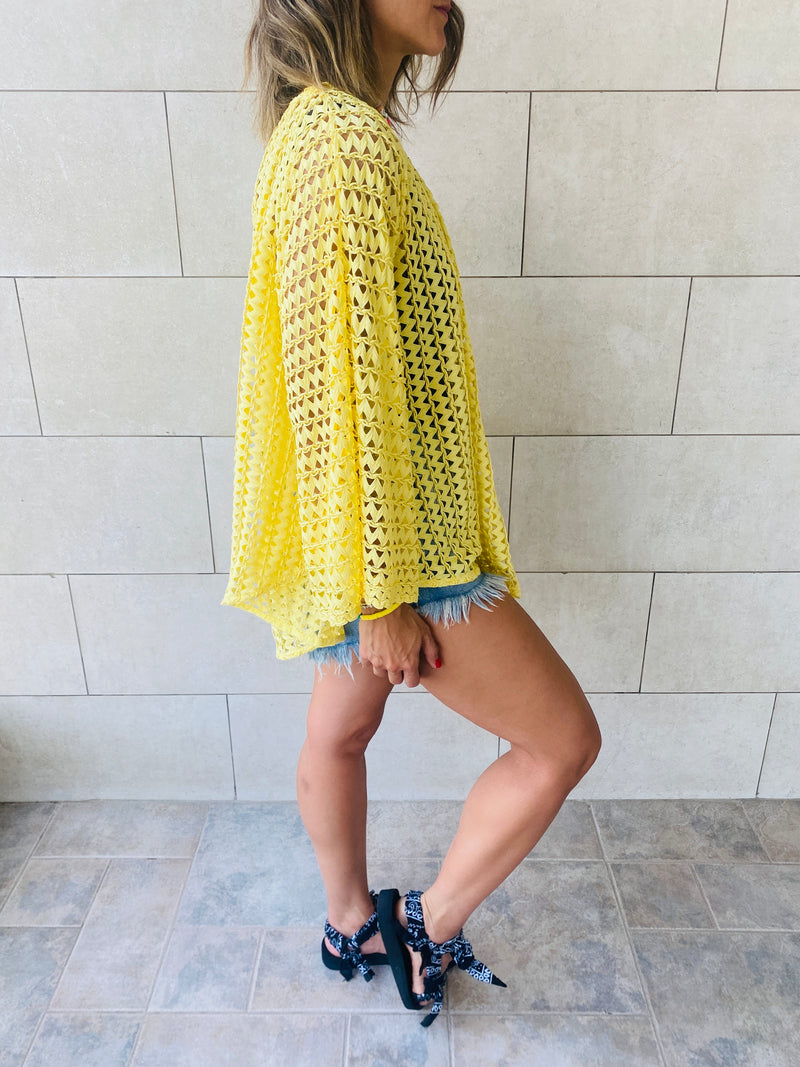 Yellow Luxe Mesh Coverup