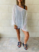 White Luxe Mesh Coverup