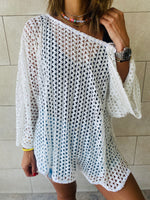White Luxe Mesh Coverup