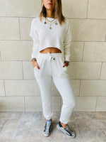 2 Piece White Knit Set