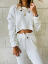 2 Piece White Knit Set