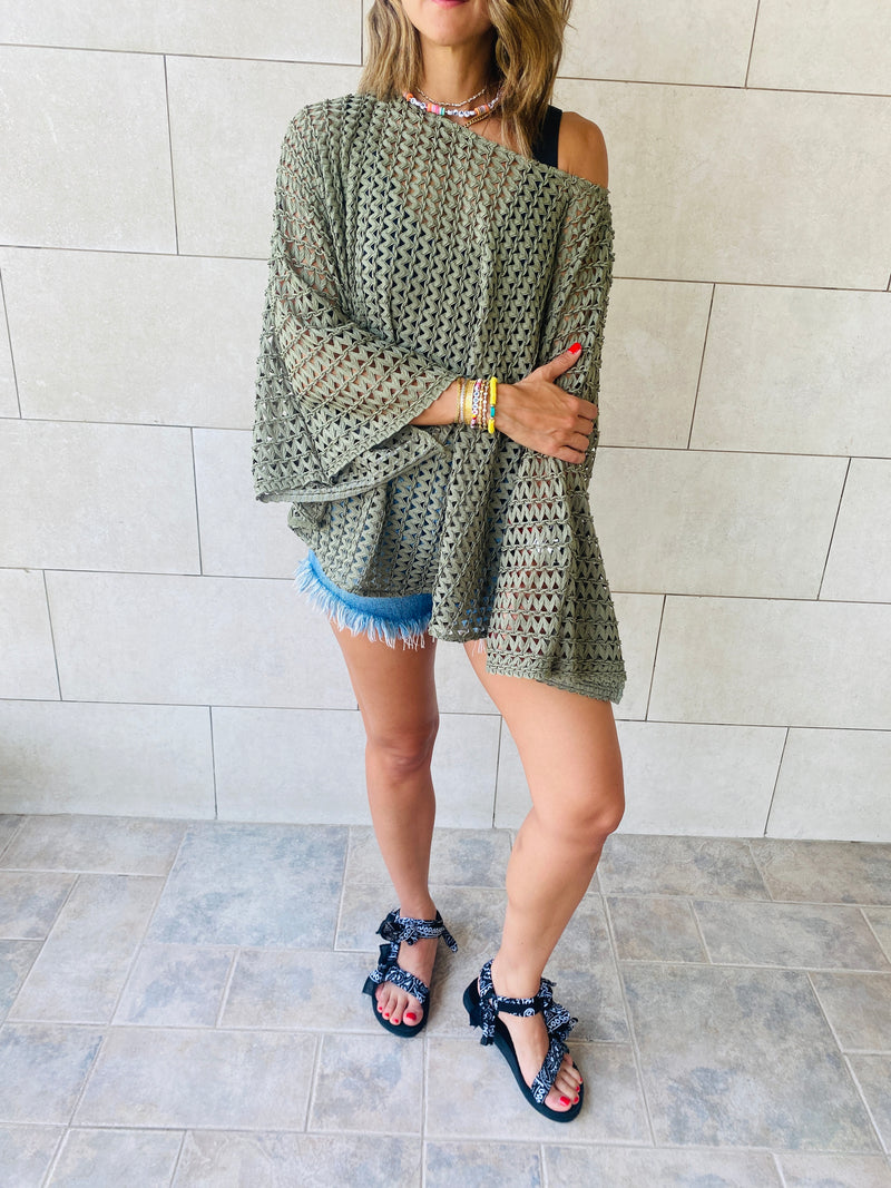 Olive Luxe Mesh Coverup