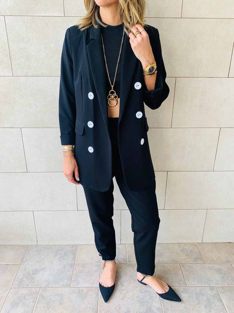 Black Pants Suit Set