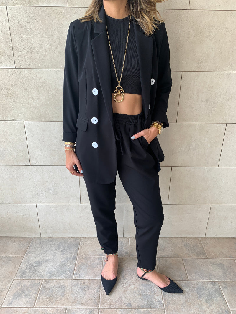 Black Pants Suit Set