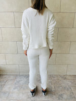 2 Piece White Knit Set