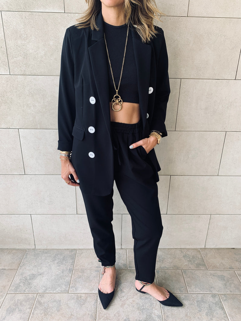 Black Pants Suit Set