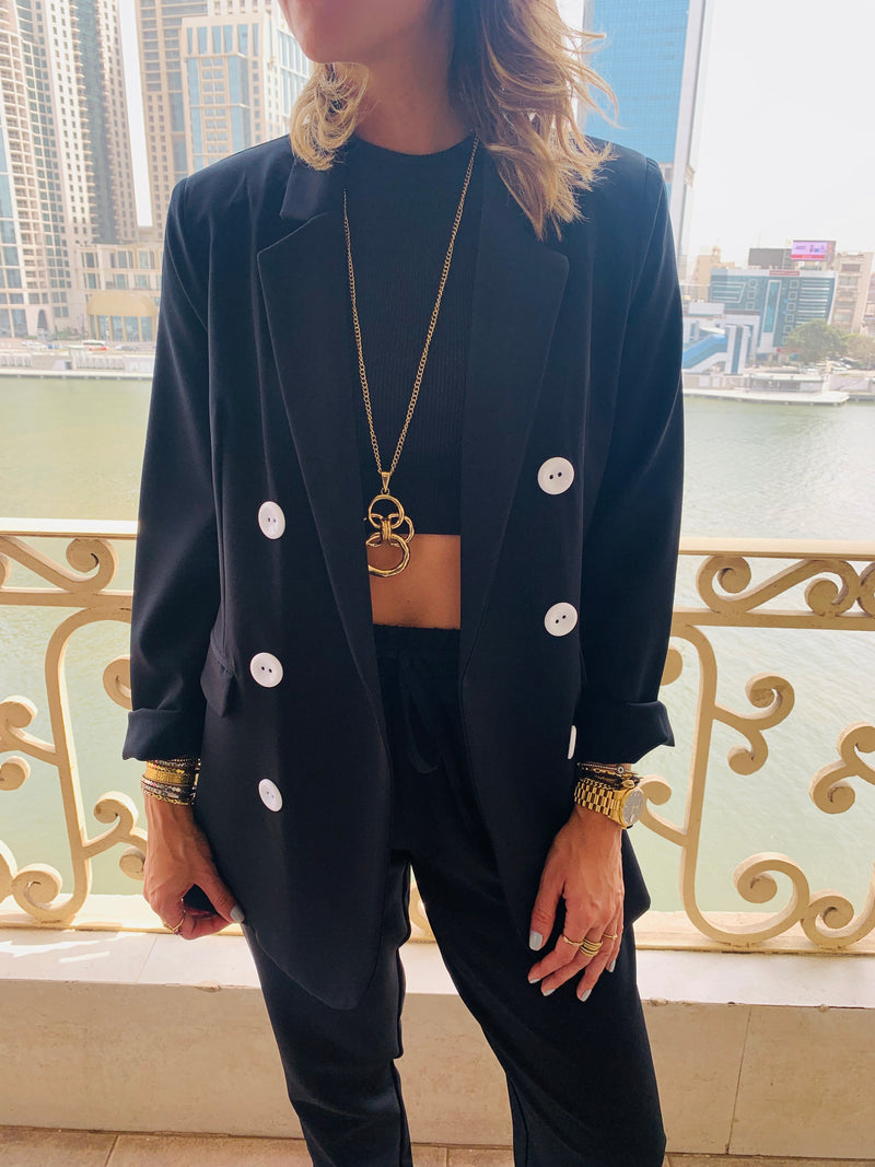 Black Pants Suit Set