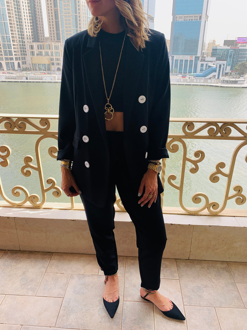 Black Pants Suit Set