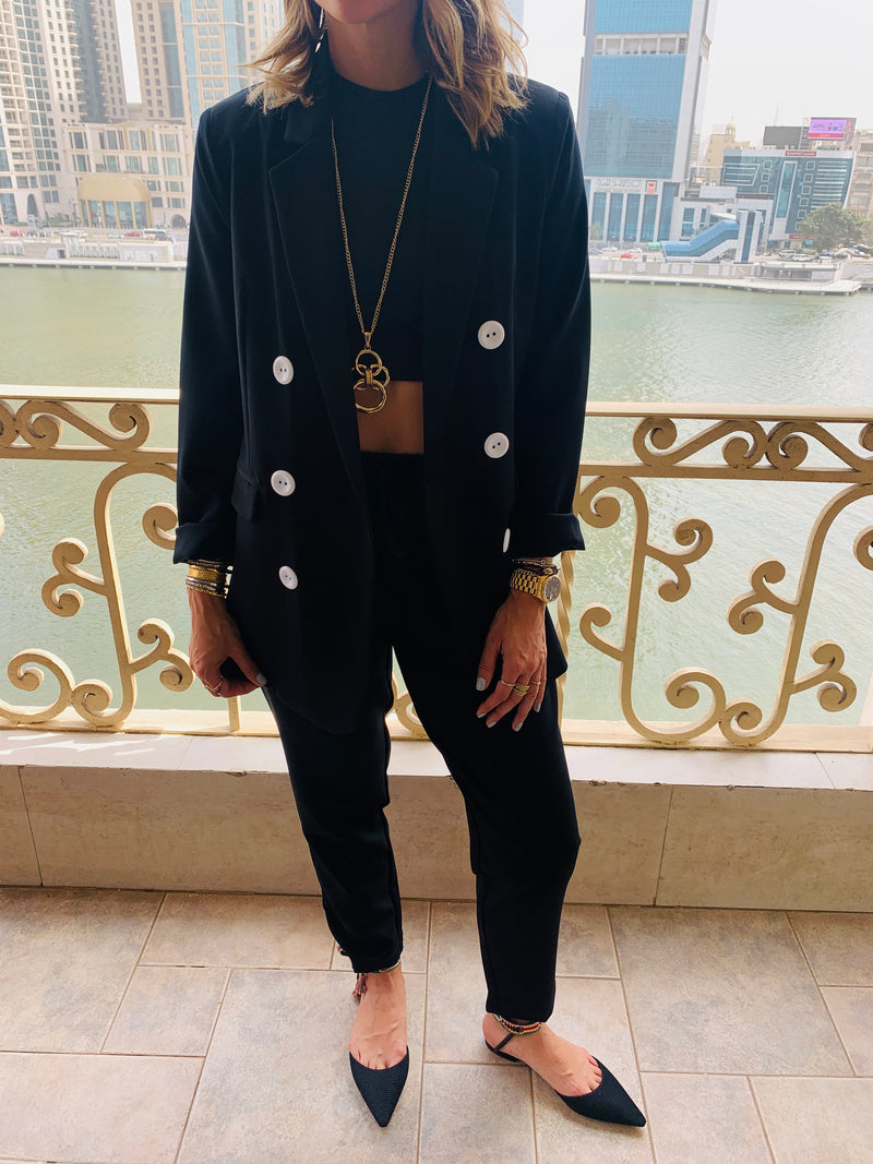 Black Pants Suit Set
