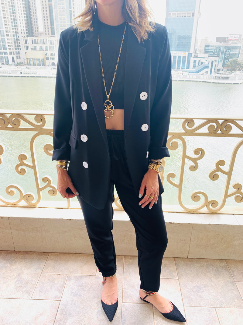 Black Pants Suit Set