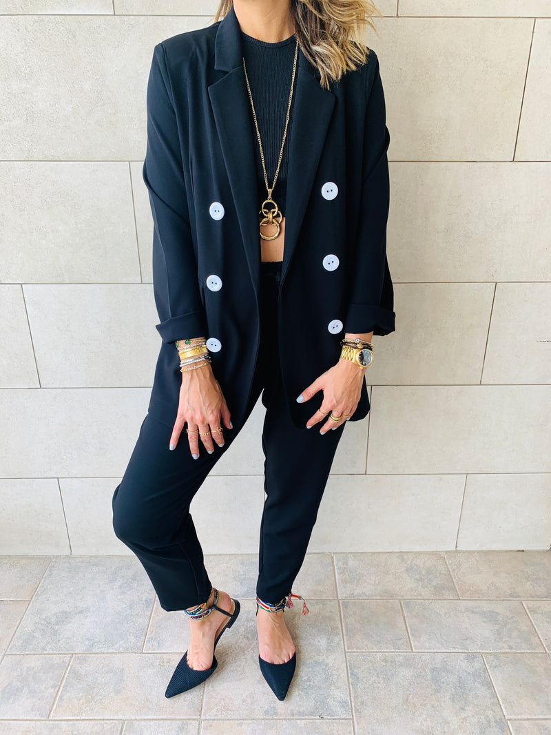 Black Pants Suit Set