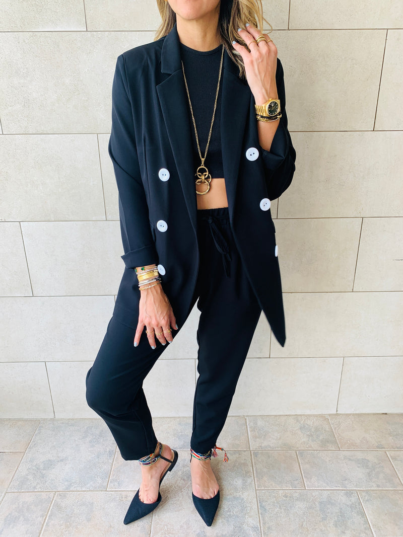 Black Pants Suit Set