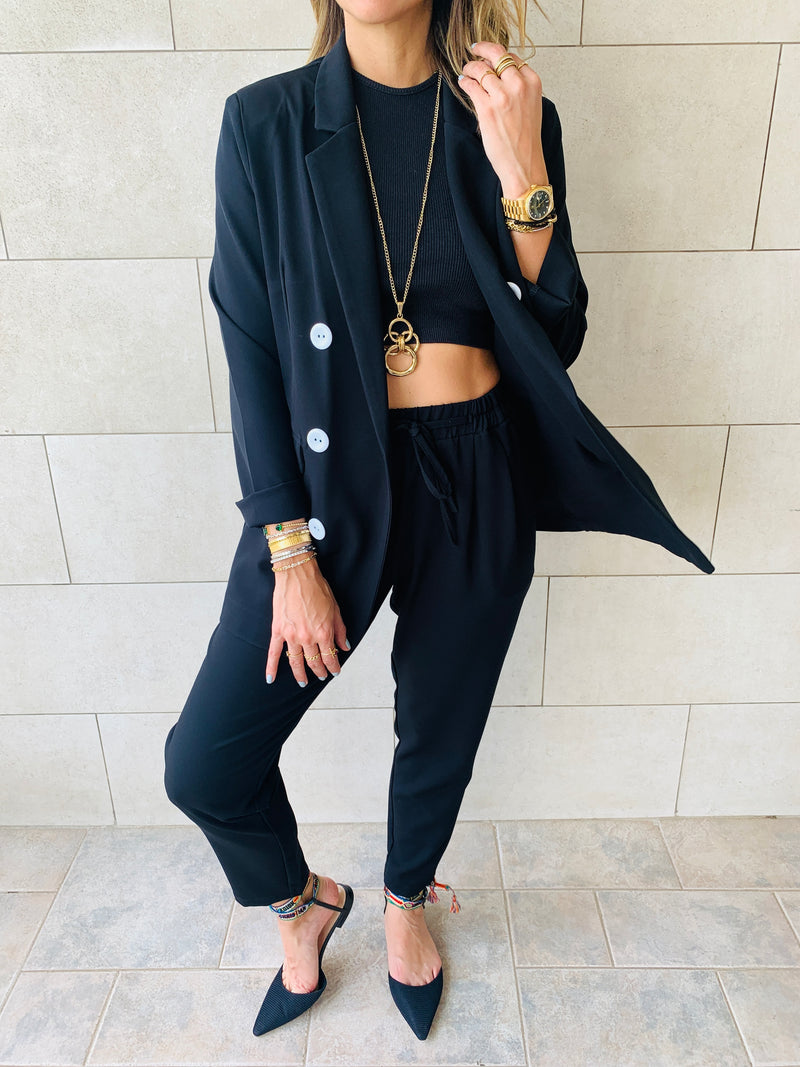 Black Pants Suit Set
