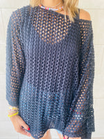 Black Luxe Mesh Coverup