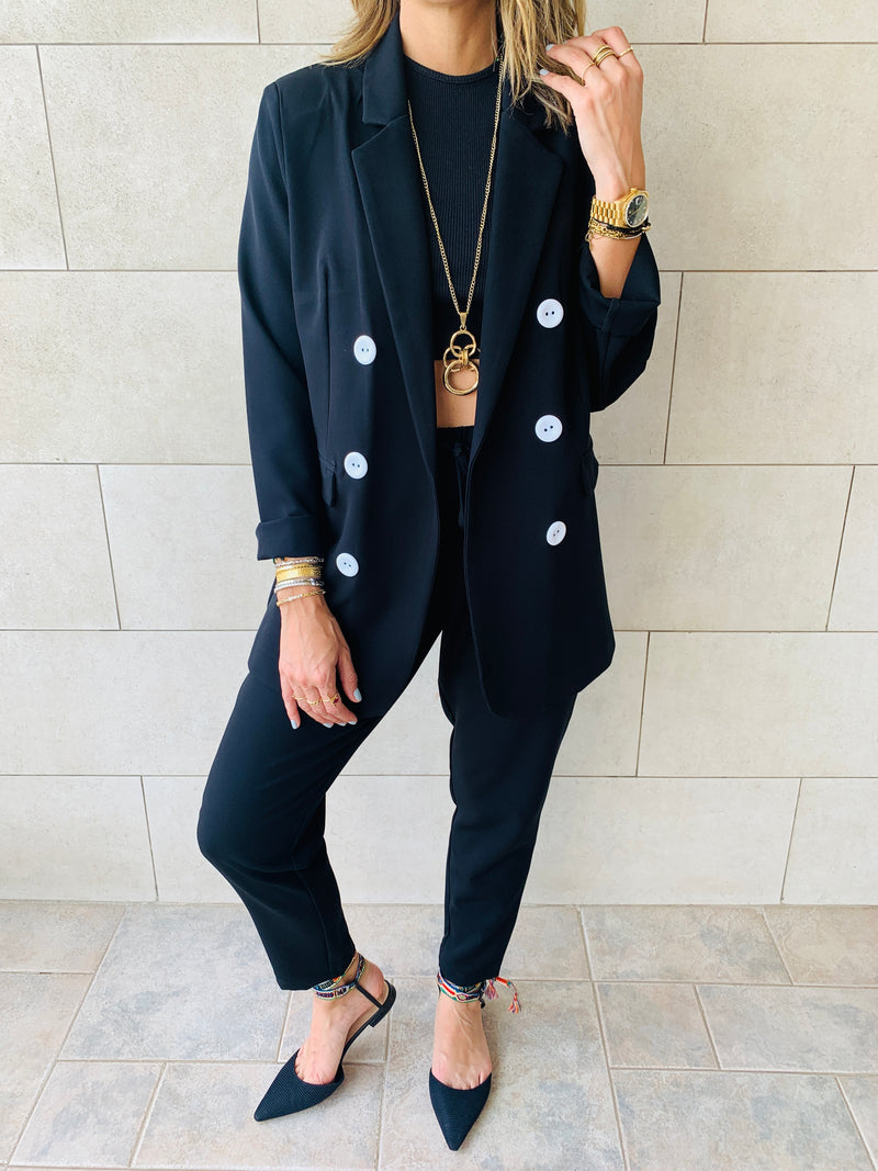 Black Pants Suit Set