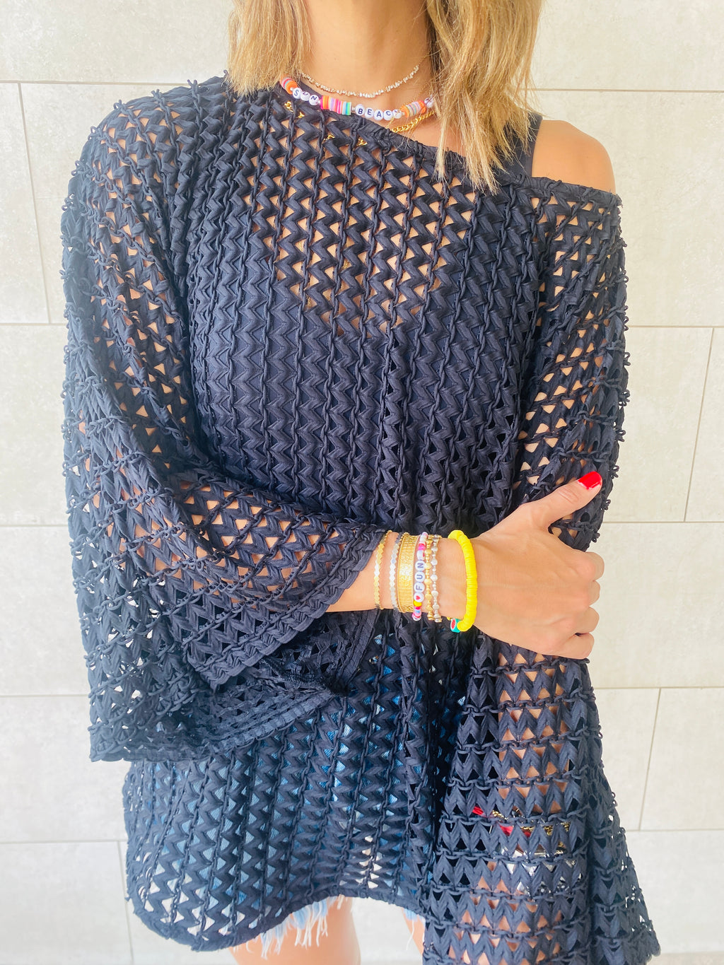 Black Luxe Mesh Coverup