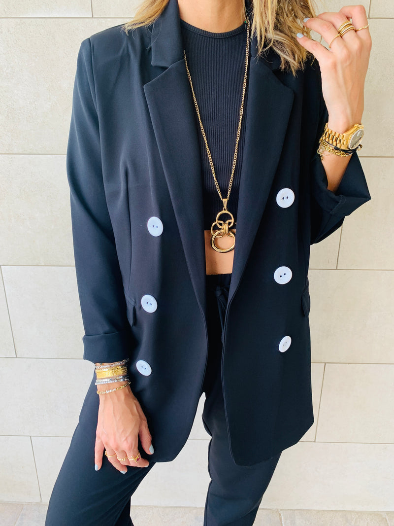Black Pants Suit Set