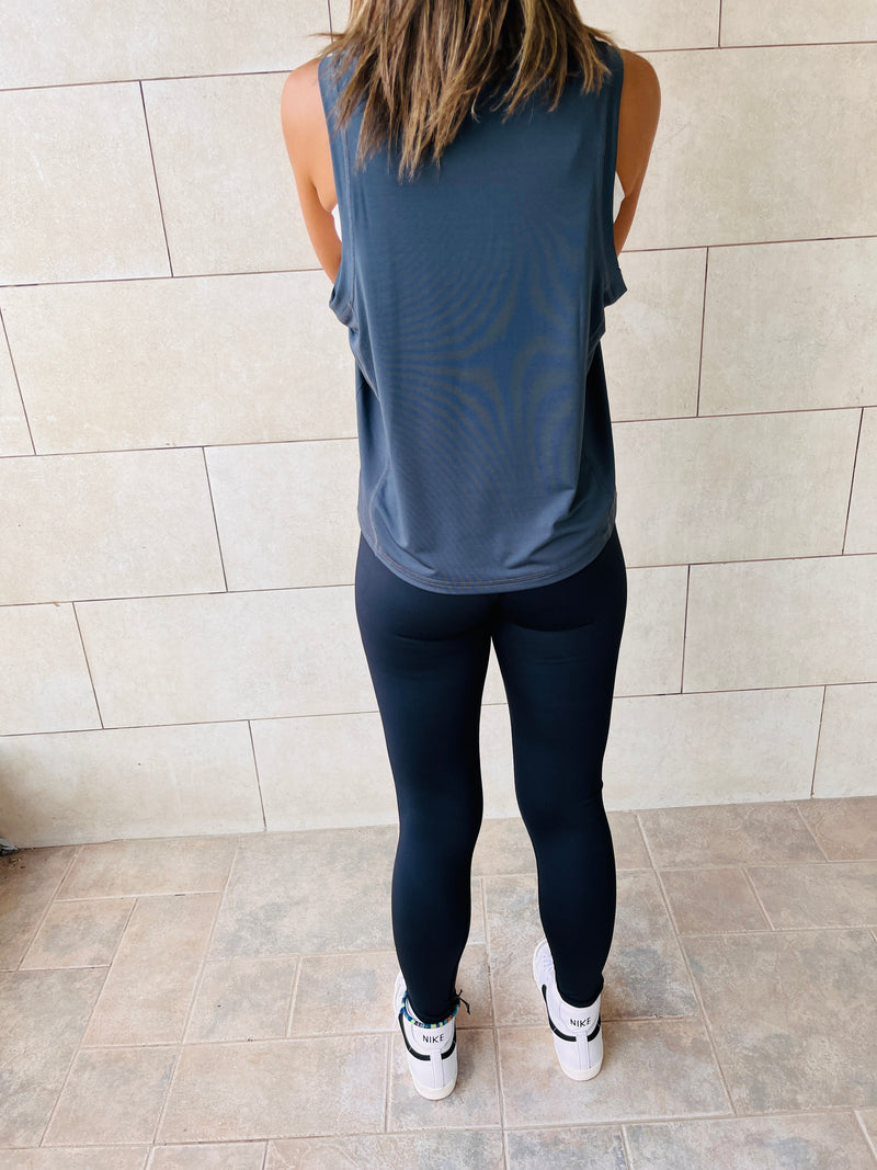 Grey Dry Fit Workout Top