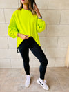 Lime Cropped Drawstring Sweatshirt