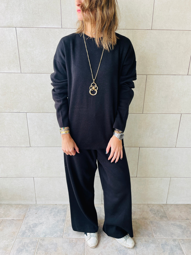 Black Knit Set