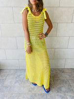 Yellow Luxe Mesh Dress