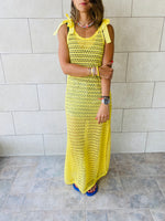 Yellow Luxe Mesh Dress