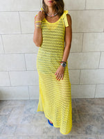 Yellow Luxe Mesh Dress