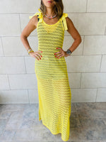 Yellow Luxe Mesh Dress
