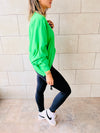 Green Cropped Drawstring Sweatshirt