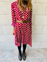 Polka A-Line Shirt Dress