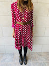 Polka A-Line Shirt Dress