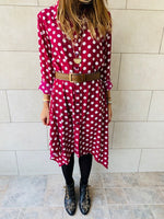 Polka A-Line Shirt Dress