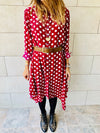 Polka A-Line Shirt Dress