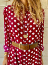 Polka A-Line Shirt Dress