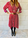Polka A-Line Shirt Dress